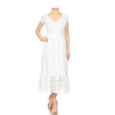 Anna-Kaci Renaissance Boho Lace Maxi Dress white … - image 1