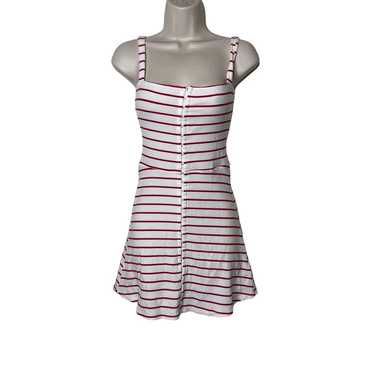 Reformation Nellie Red Striped Rib Mini Dress sz S