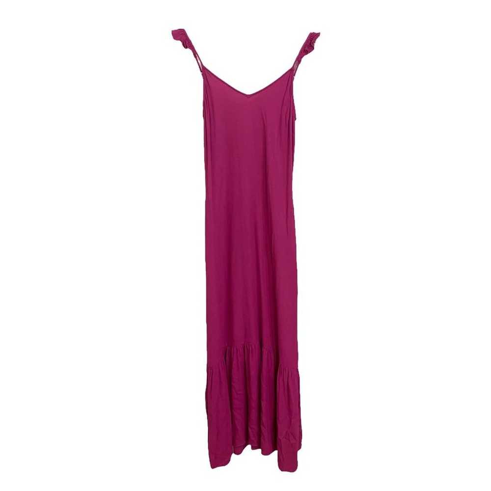 Line & Dot Hot Pink Maxi Dress Ruffle Size Small - image 1