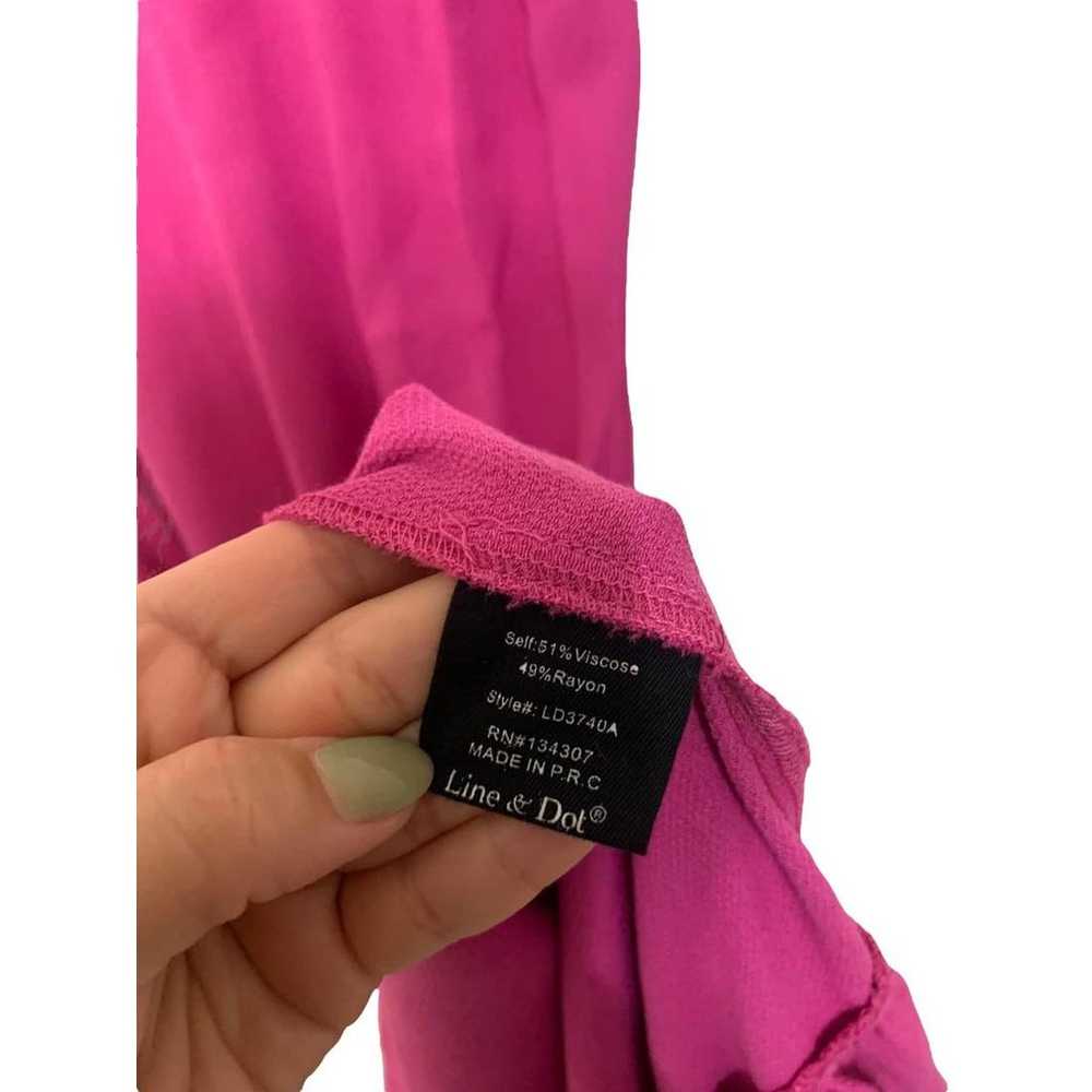 Line & Dot Hot Pink Maxi Dress Ruffle Size Small - image 4