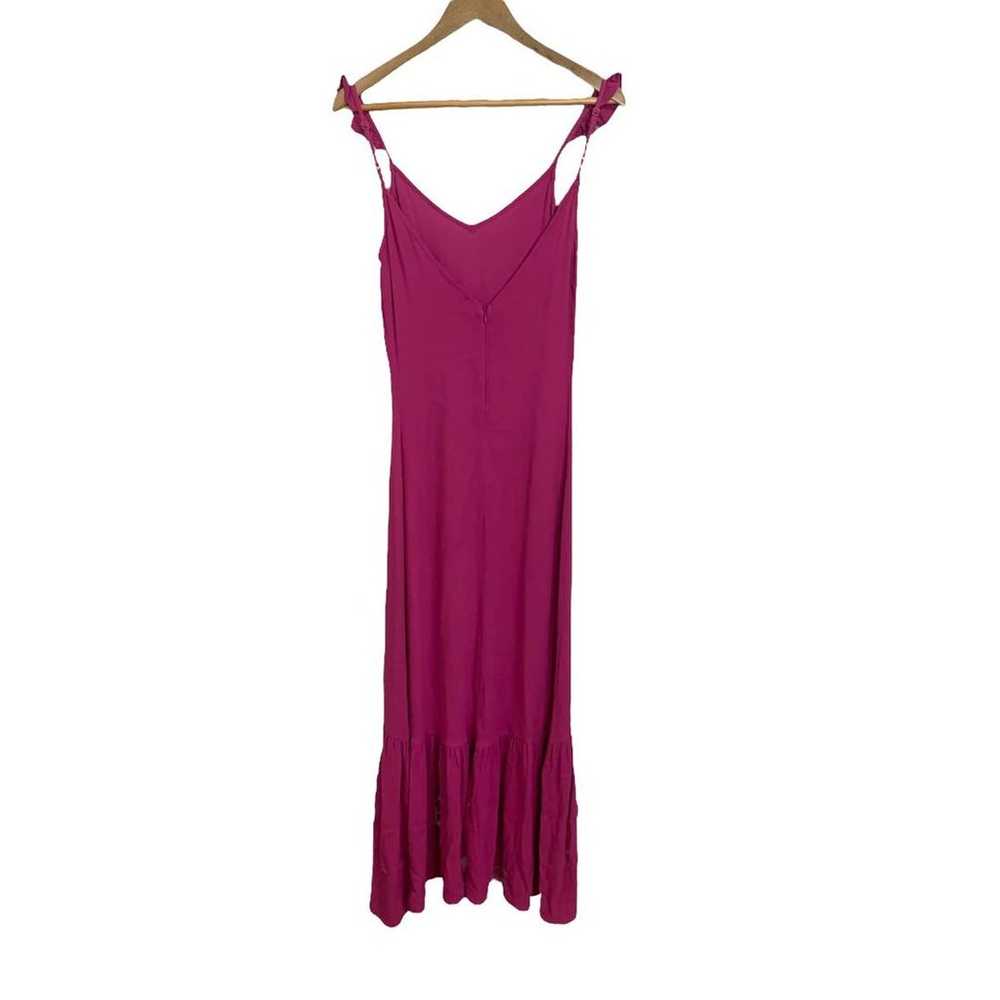 Line & Dot Hot Pink Maxi Dress Ruffle Size Small - image 5