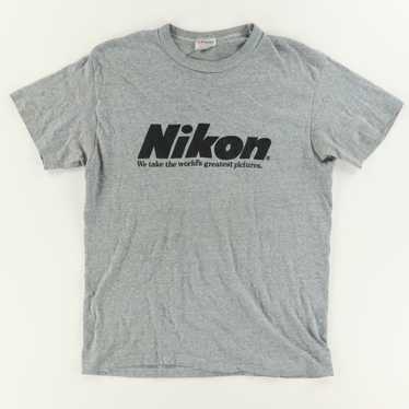 VTG Hanes 1980s Nikon Cameras T-Shirt Gray Men's M - image 1