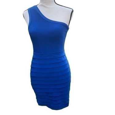 Wow-Couture Blue Body-Con Mini-Dress One-Armed Str