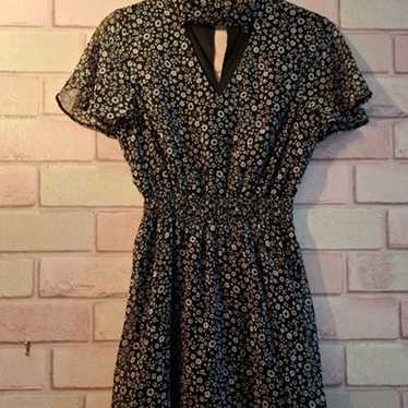 Black Flower Pattern Dress