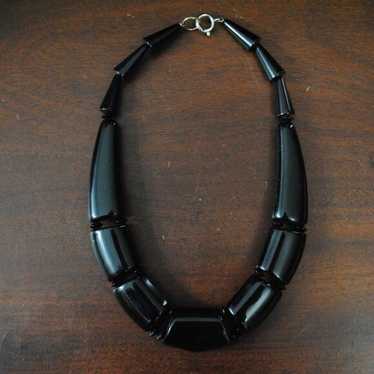 Vintage 1980s Chunky Black Statement Choker Neckl… - image 1