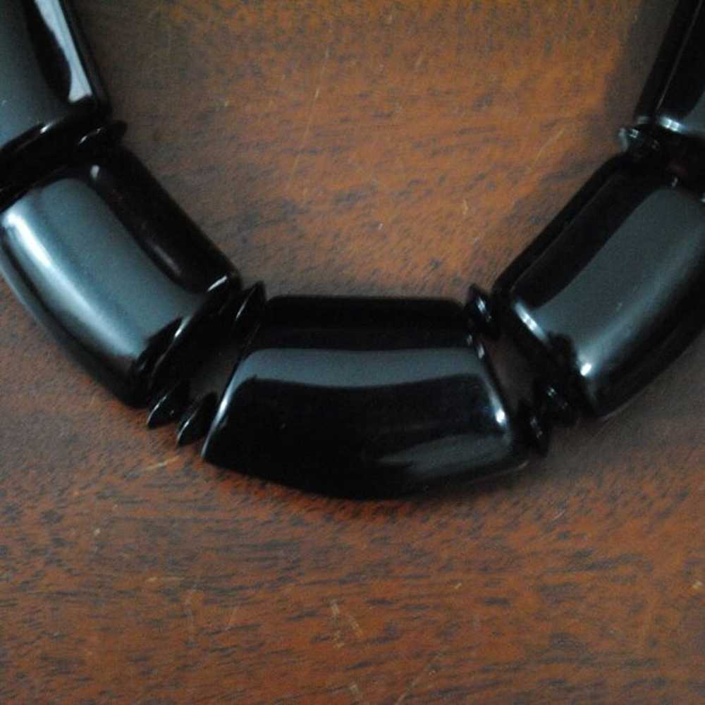 Vintage 1980s Chunky Black Statement Choker Neckl… - image 3