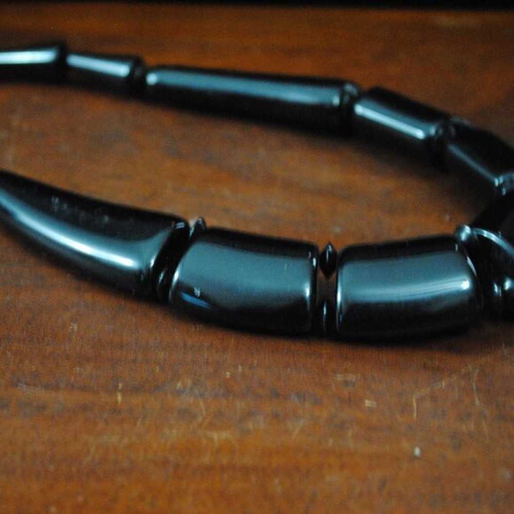 Vintage 1980s Chunky Black Statement Choker Neckl… - image 5