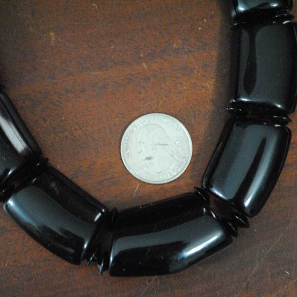 Vintage 1980s Chunky Black Statement Choker Neckl… - image 8