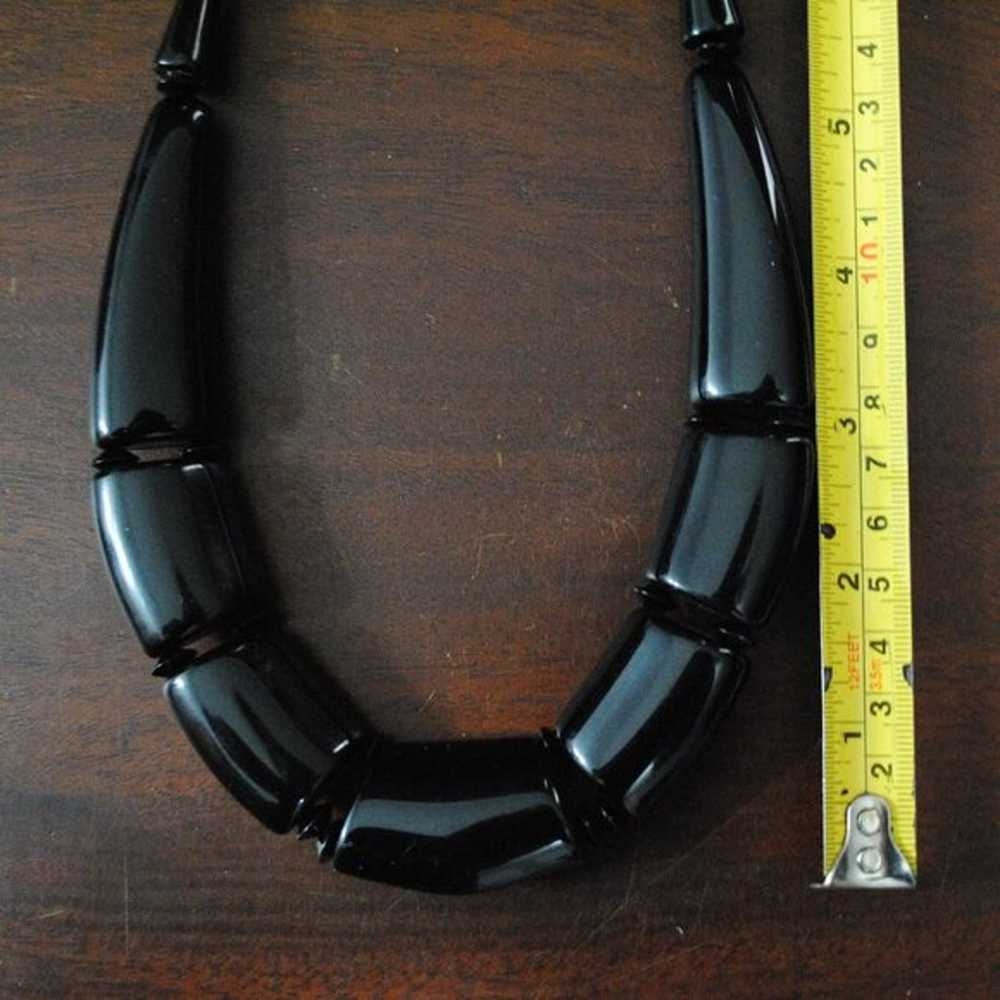 Vintage 1980s Chunky Black Statement Choker Neckl… - image 9