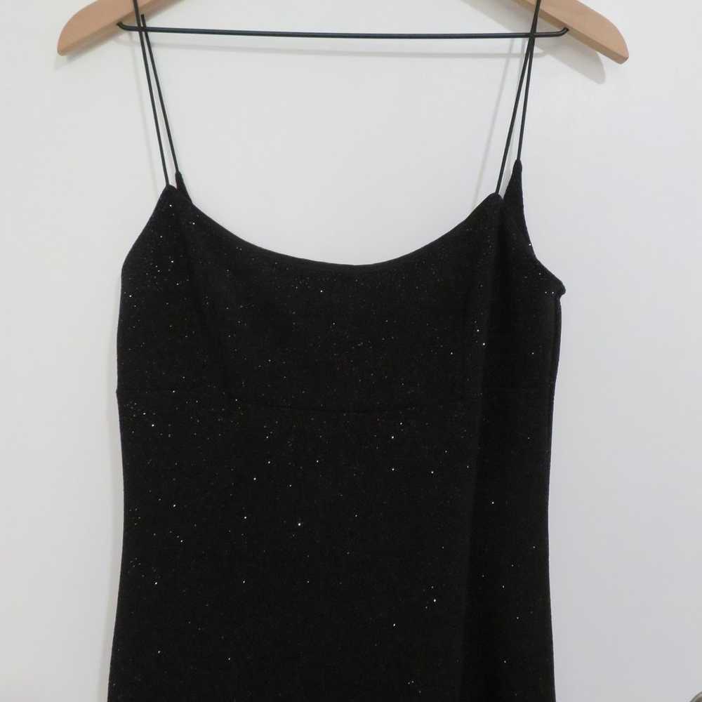 Vintage City Triangles Black Glitter Strappy Long… - image 3