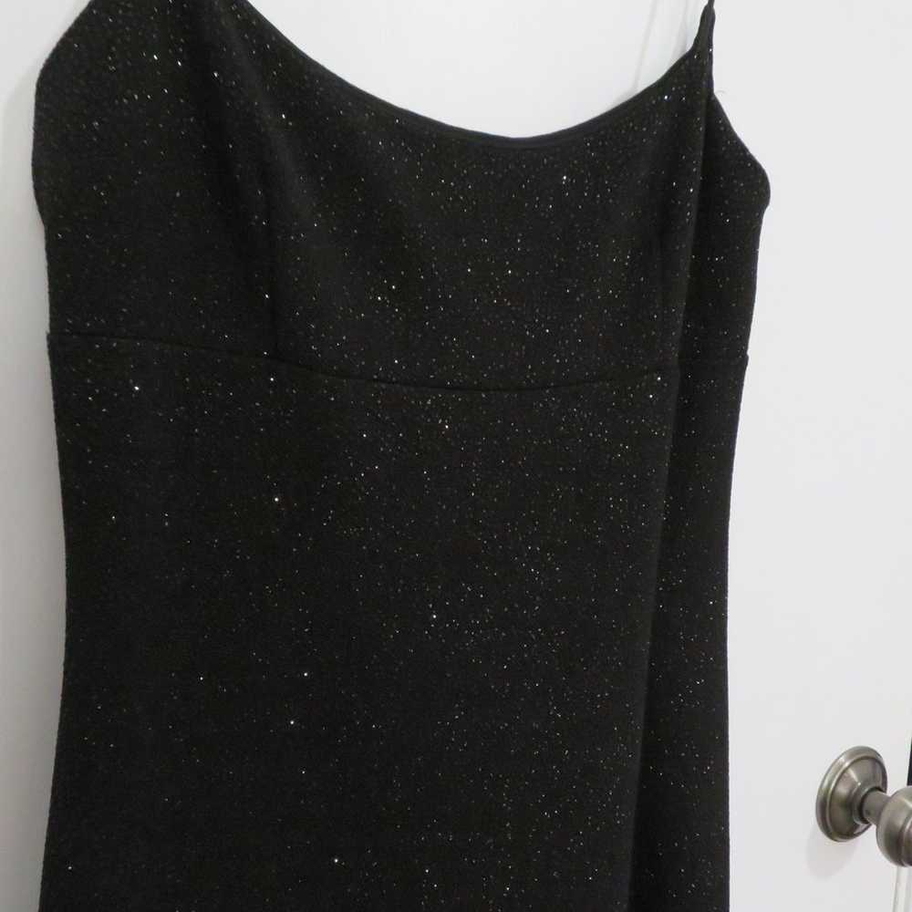 Vintage City Triangles Black Glitter Strappy Long… - image 4