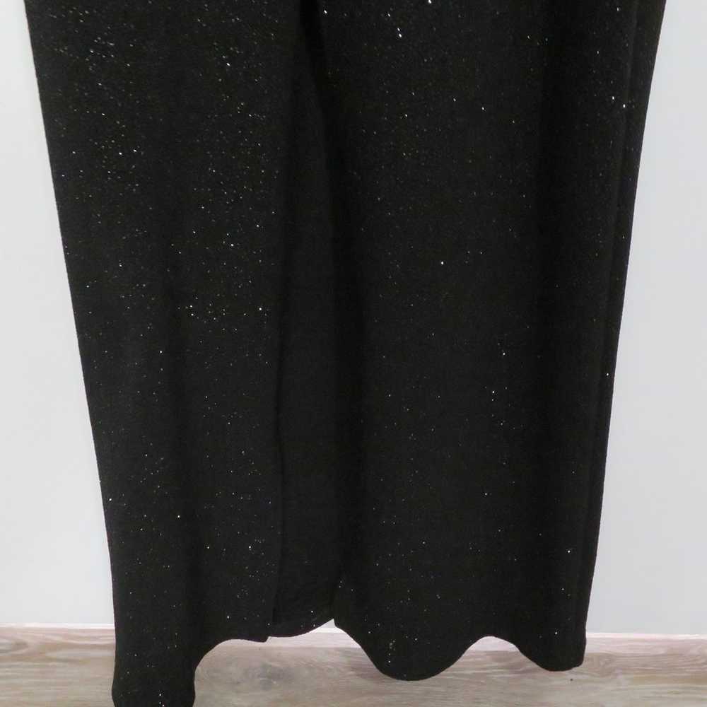 Vintage City Triangles Black Glitter Strappy Long… - image 6