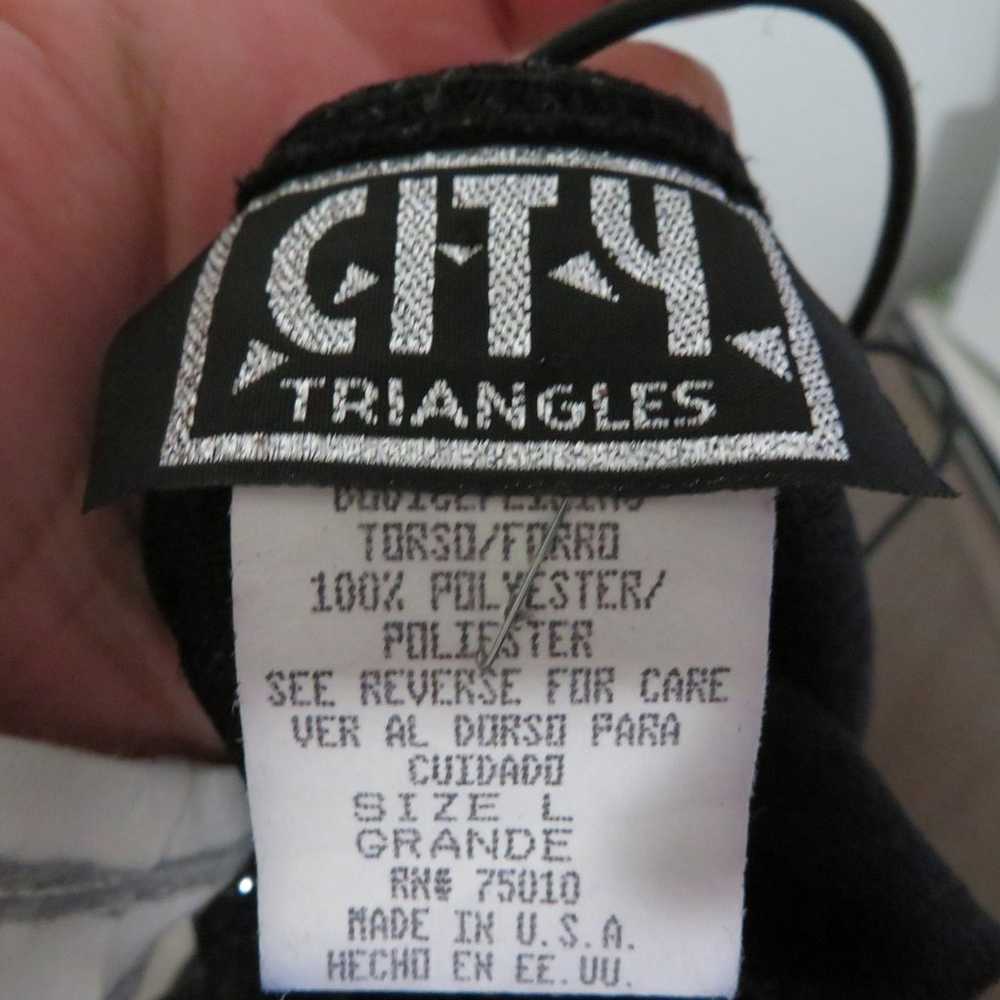 Vintage City Triangles Black Glitter Strappy Long… - image 7