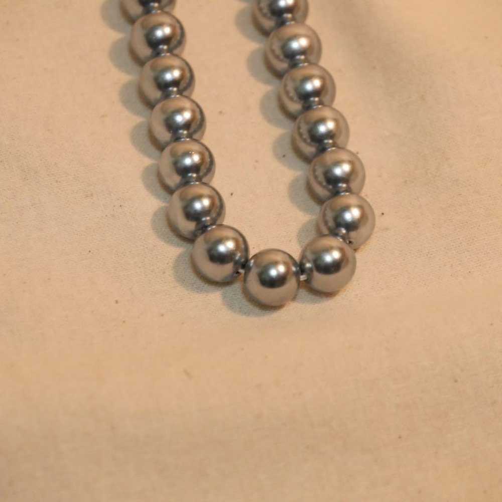 vintage silver real pearl necklace - image 3