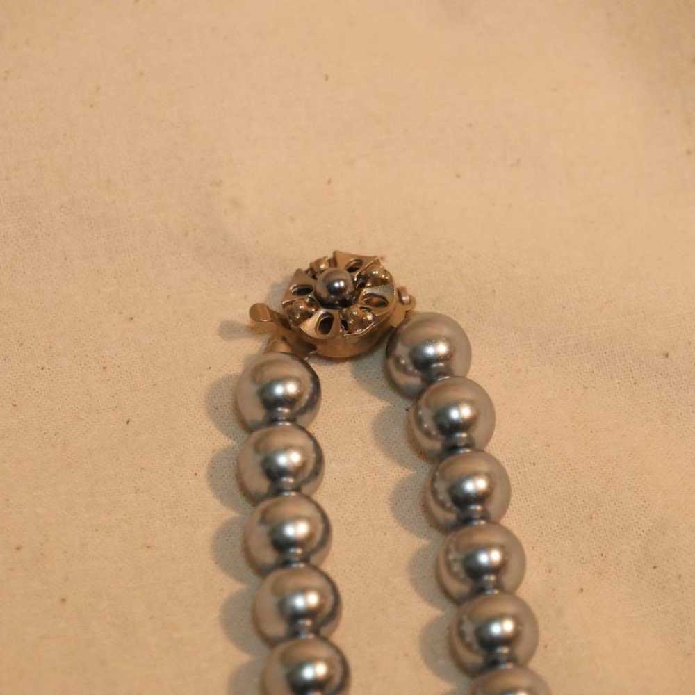 vintage silver real pearl necklace - image 4