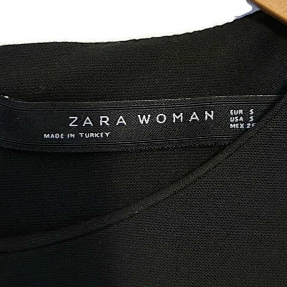 Zara Woman Round Neck Crew Neck Ruffle Sleeve Bla… - image 8