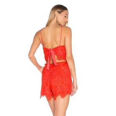 LOVERS & FRIENDS Red Lace Songbird Romper - image 1