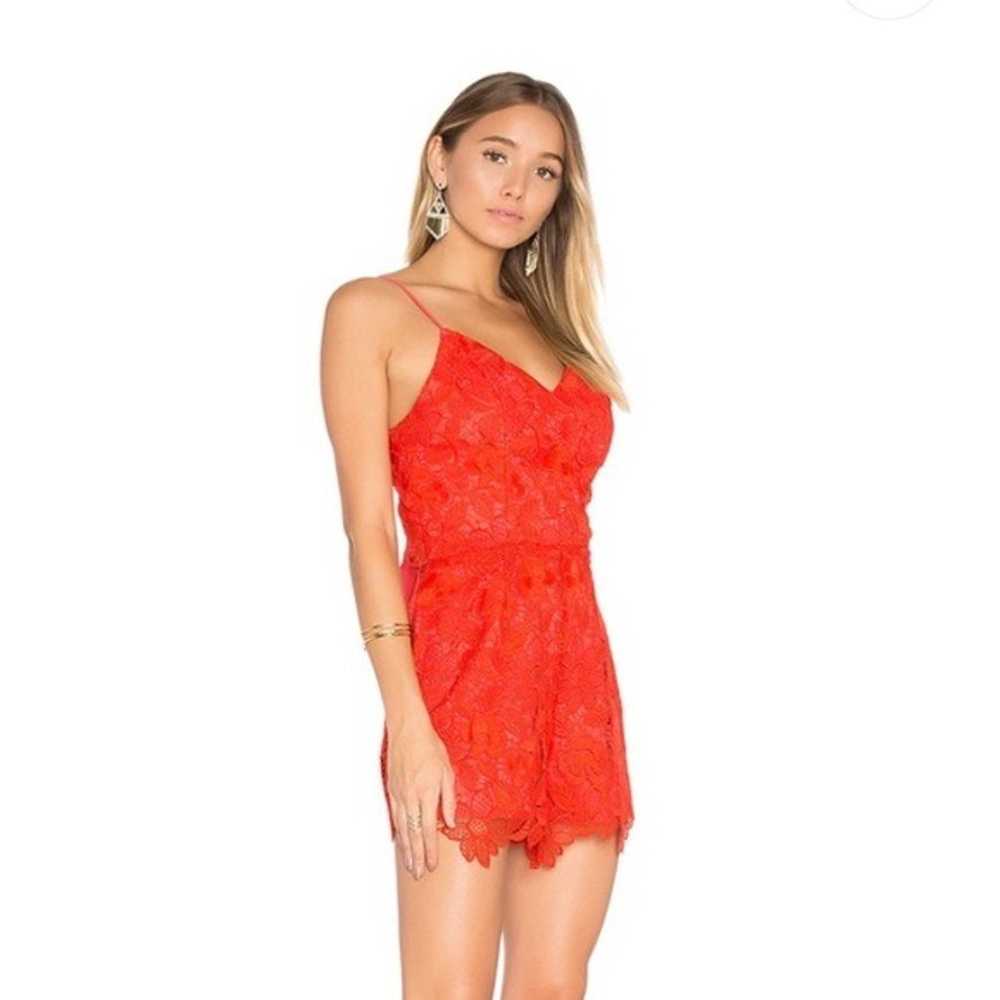 LOVERS & FRIENDS Red Lace Songbird Romper - image 3