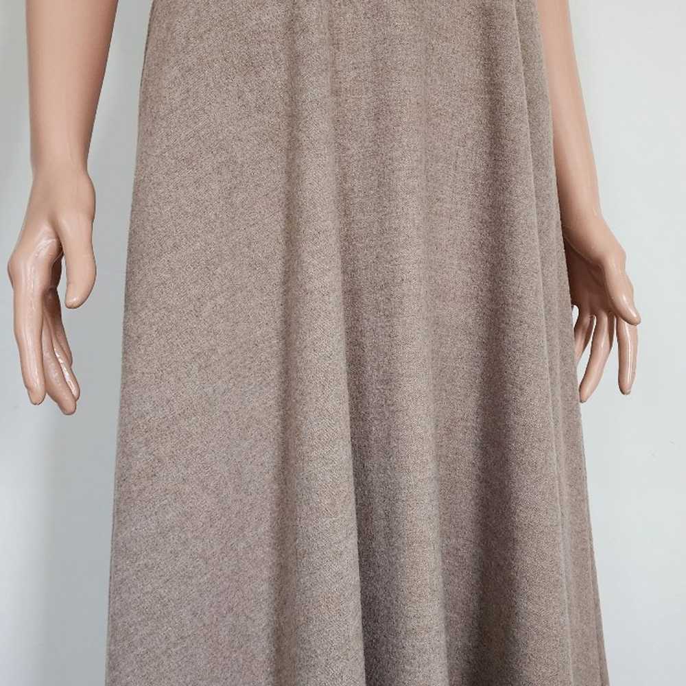 ZARA WOOL BLEND BEIGE FIT & FLARE MIDI DRESS SMALL - image 2