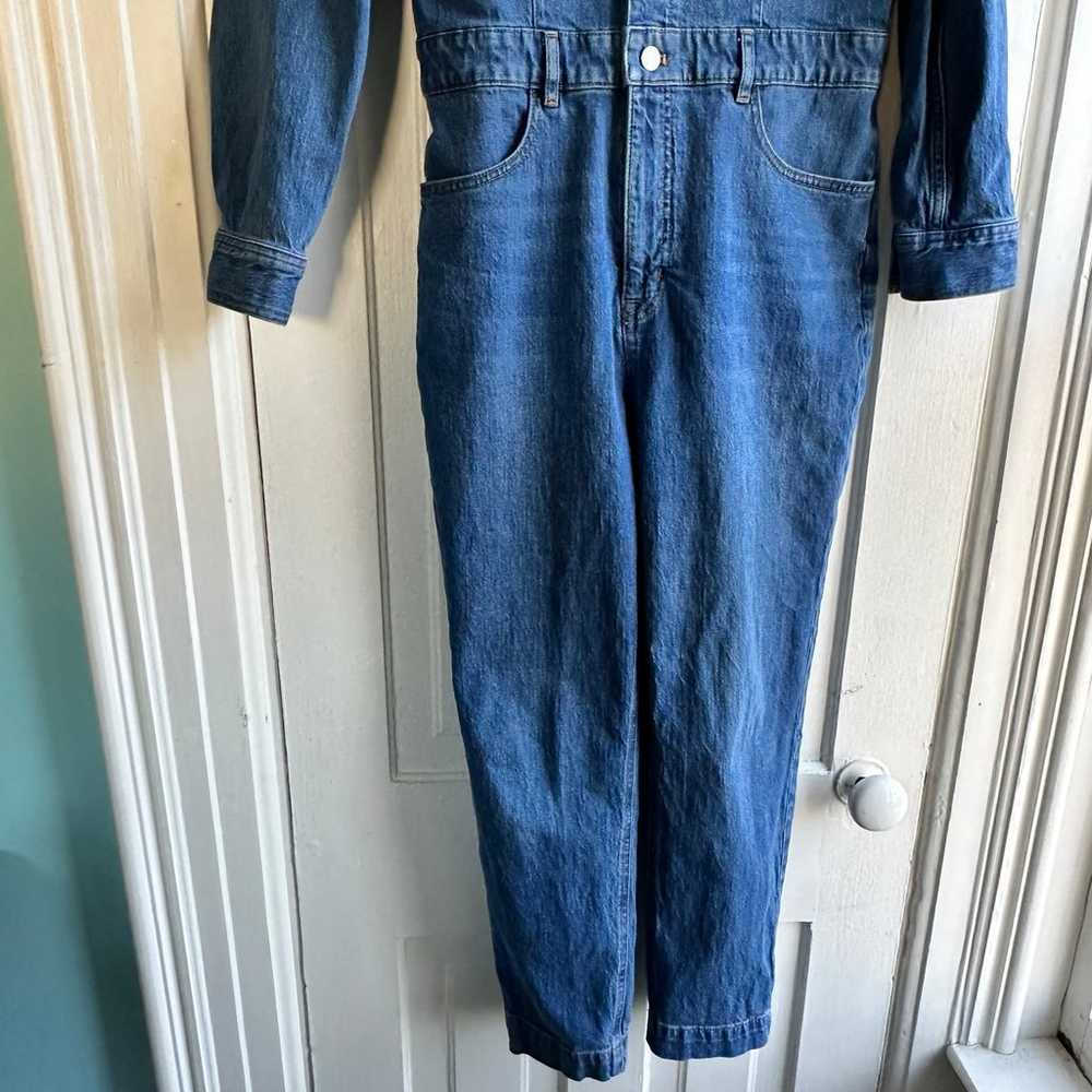 J Crew Denim Collared Long Sleeve Utility Jumpsuit - image 5