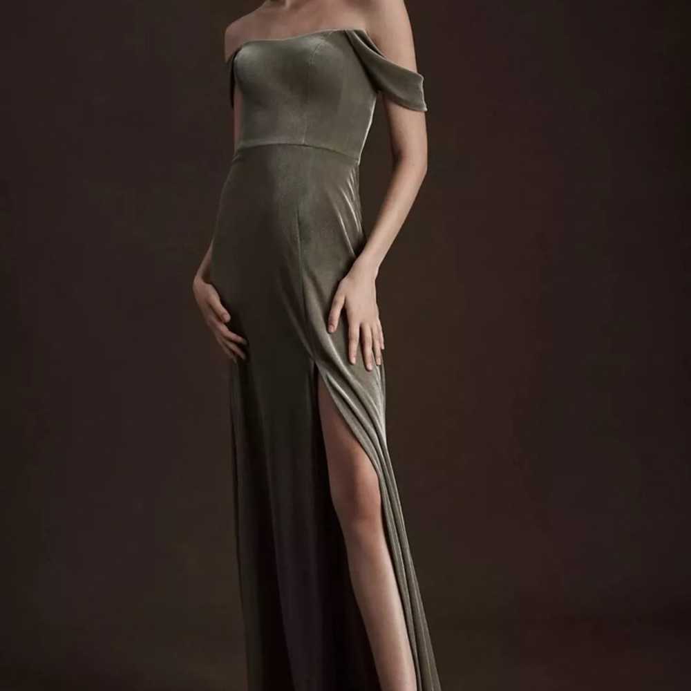 Romantic Velvet Mermaid Bridesmaid Gown - image 1