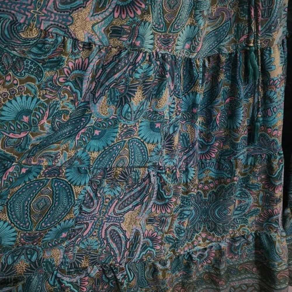 Boemo Anthropologie 2X Turquoise Paisley Bohemian… - image 10