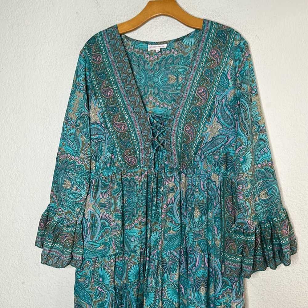 Boemo Anthropologie 2X Turquoise Paisley Bohemian… - image 5