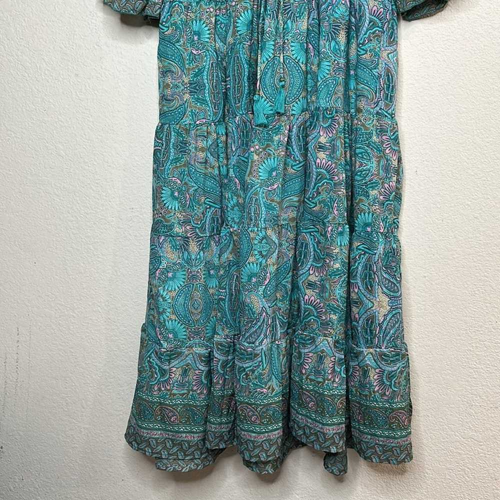 Boemo Anthropologie 2X Turquoise Paisley Bohemian… - image 7