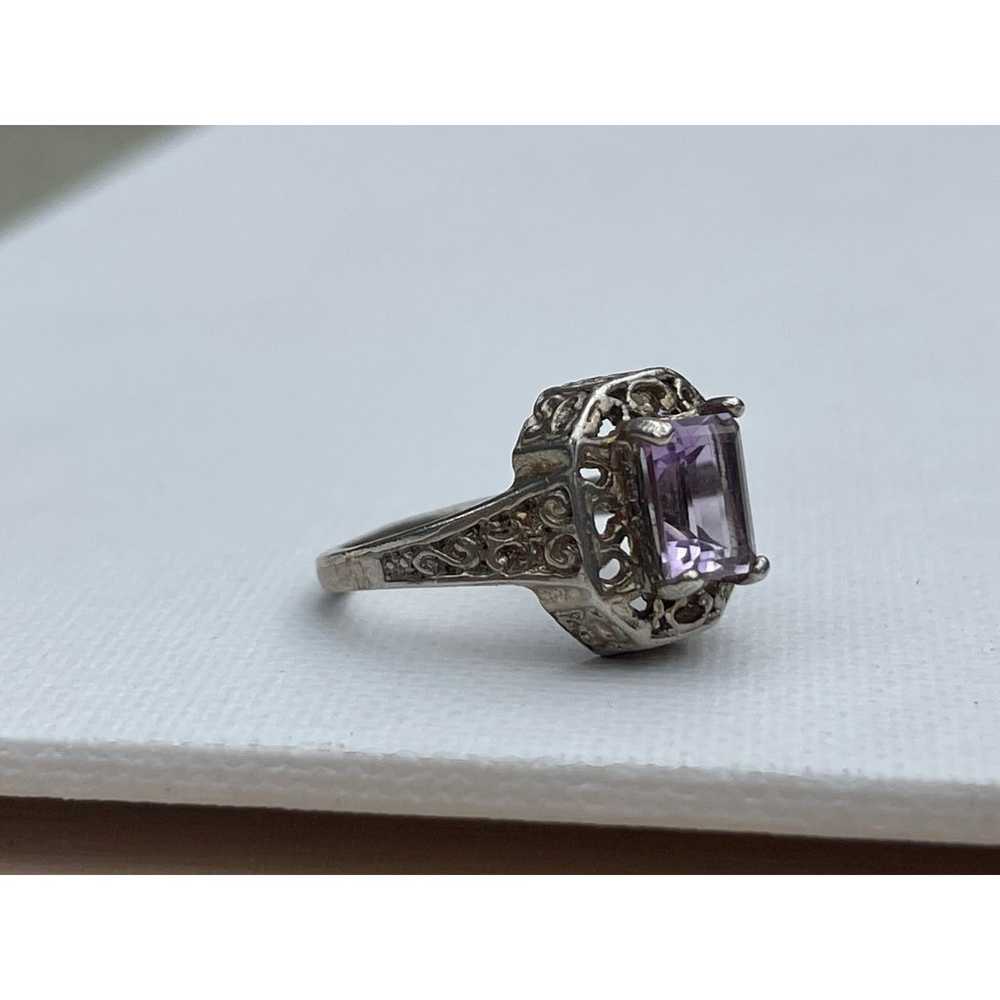 Vintage Amethyst Sterling Silver Ring - Size 6.75 - image 2