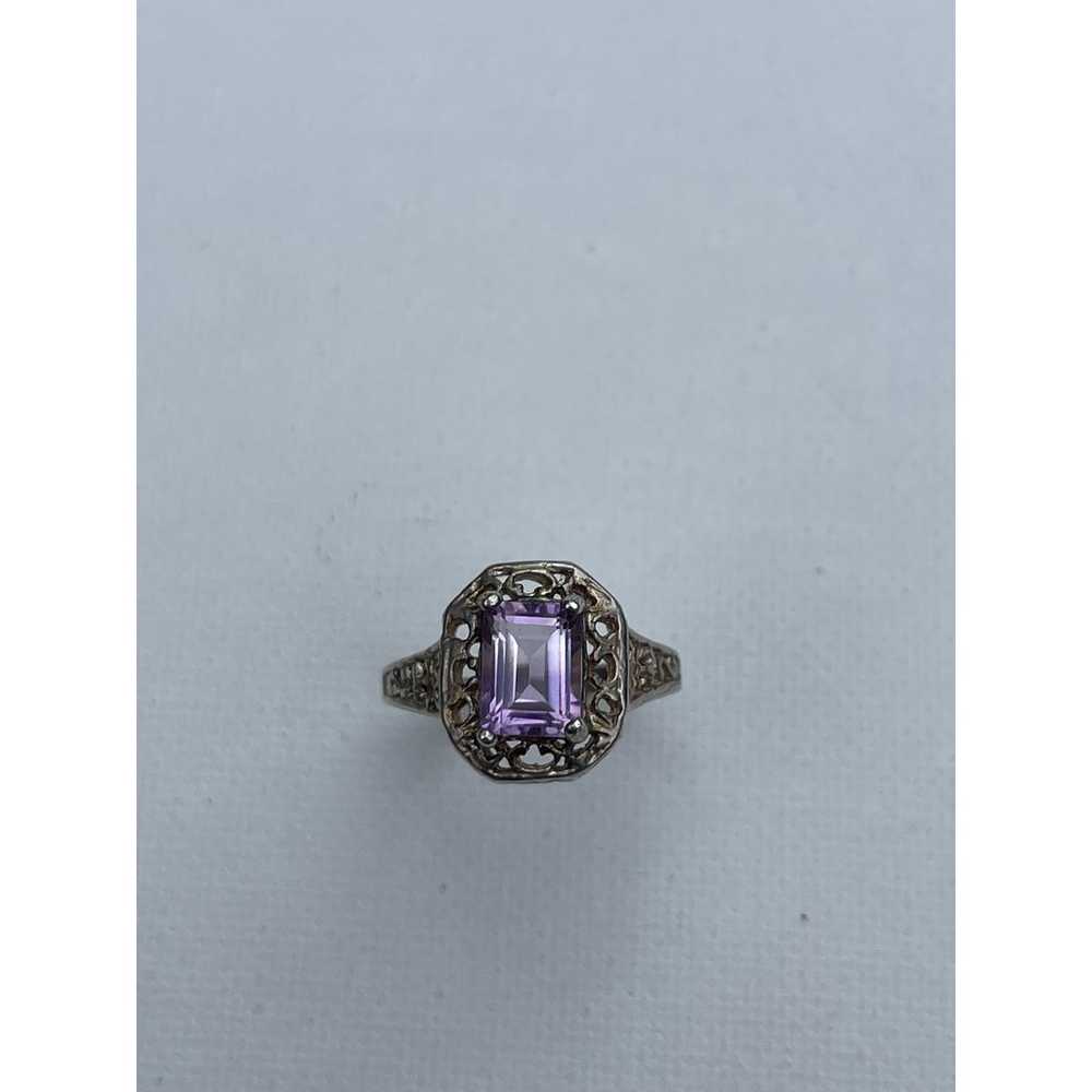 Vintage Amethyst Sterling Silver Ring - Size 6.75 - image 6