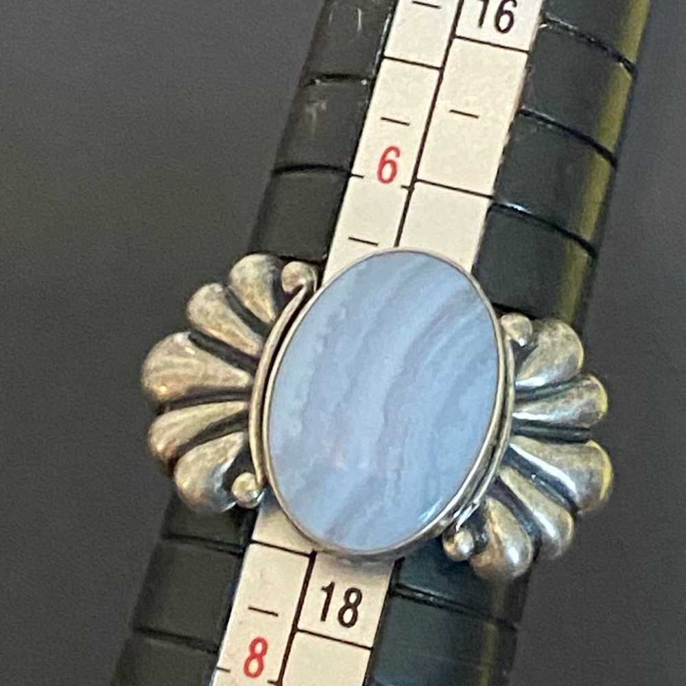 Vintage Sterling Carolyn Pollack White Agate Ring… - image 6