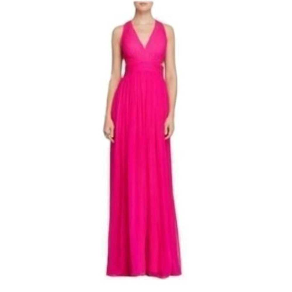 Aidan Mattox Cutout Pink Formal Silk Gown - image 2