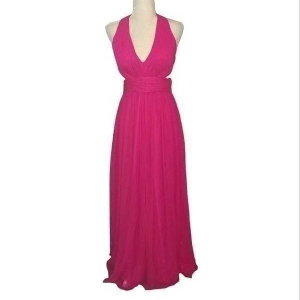 Aidan Mattox Cutout Pink Formal Silk Gown - image 3