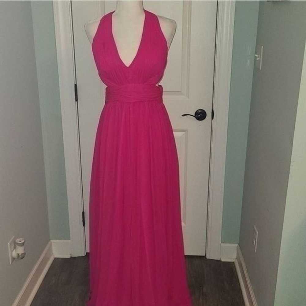 Aidan Mattox Cutout Pink Formal Silk Gown - image 5