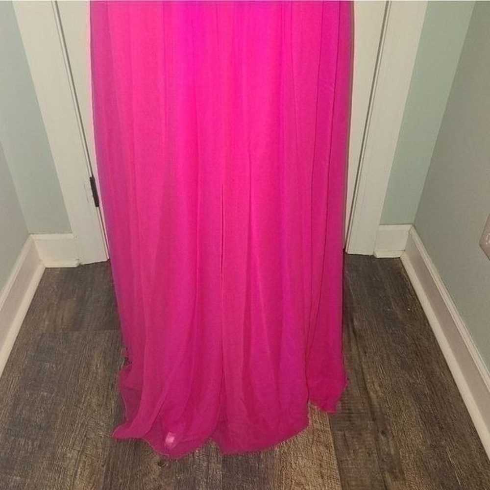 Aidan Mattox Cutout Pink Formal Silk Gown - image 7