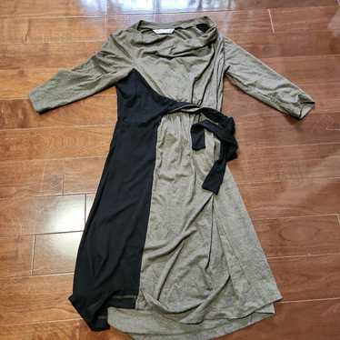 Gray and Black Wrap Style Dress - image 1