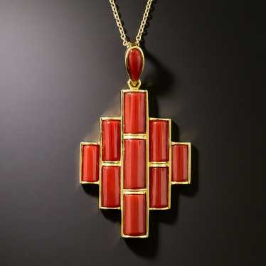 Geometric Coral Necklace - image 1