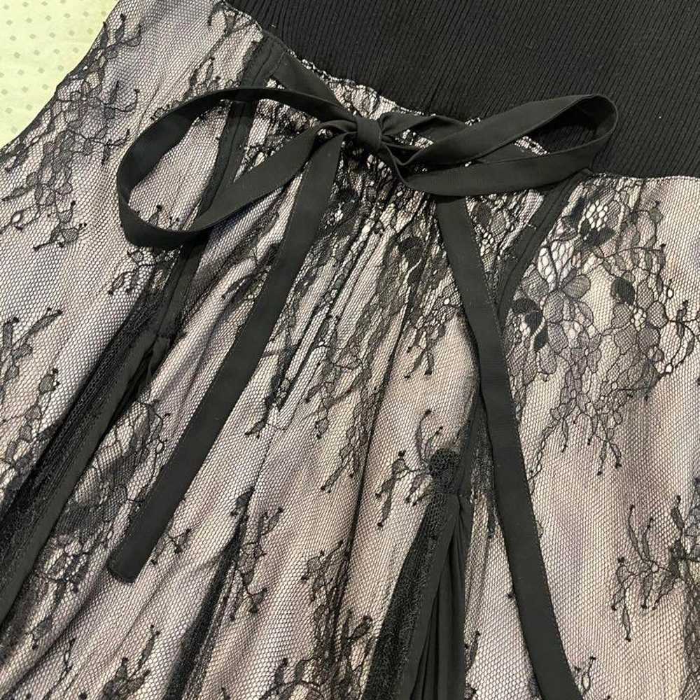 Black lace long dress skirt - image 2