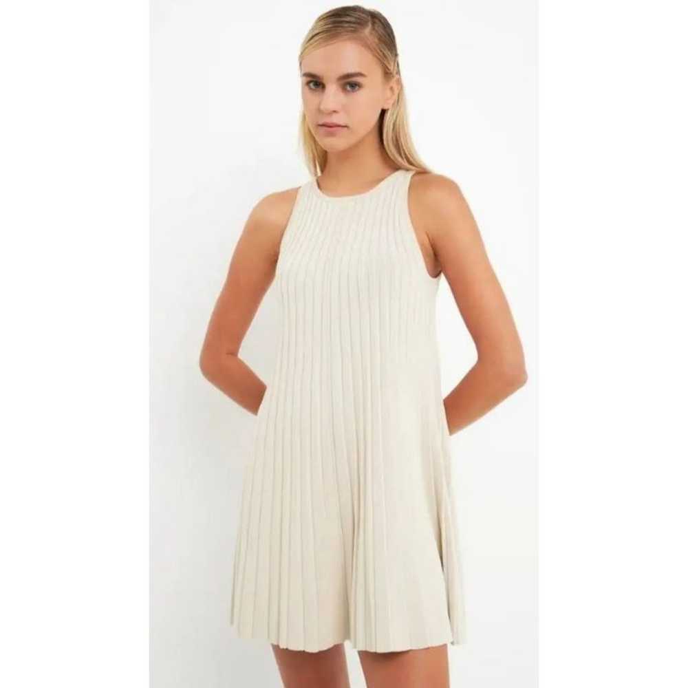 English Factory Ivory Knit Pleated A Line Short M… - image 4