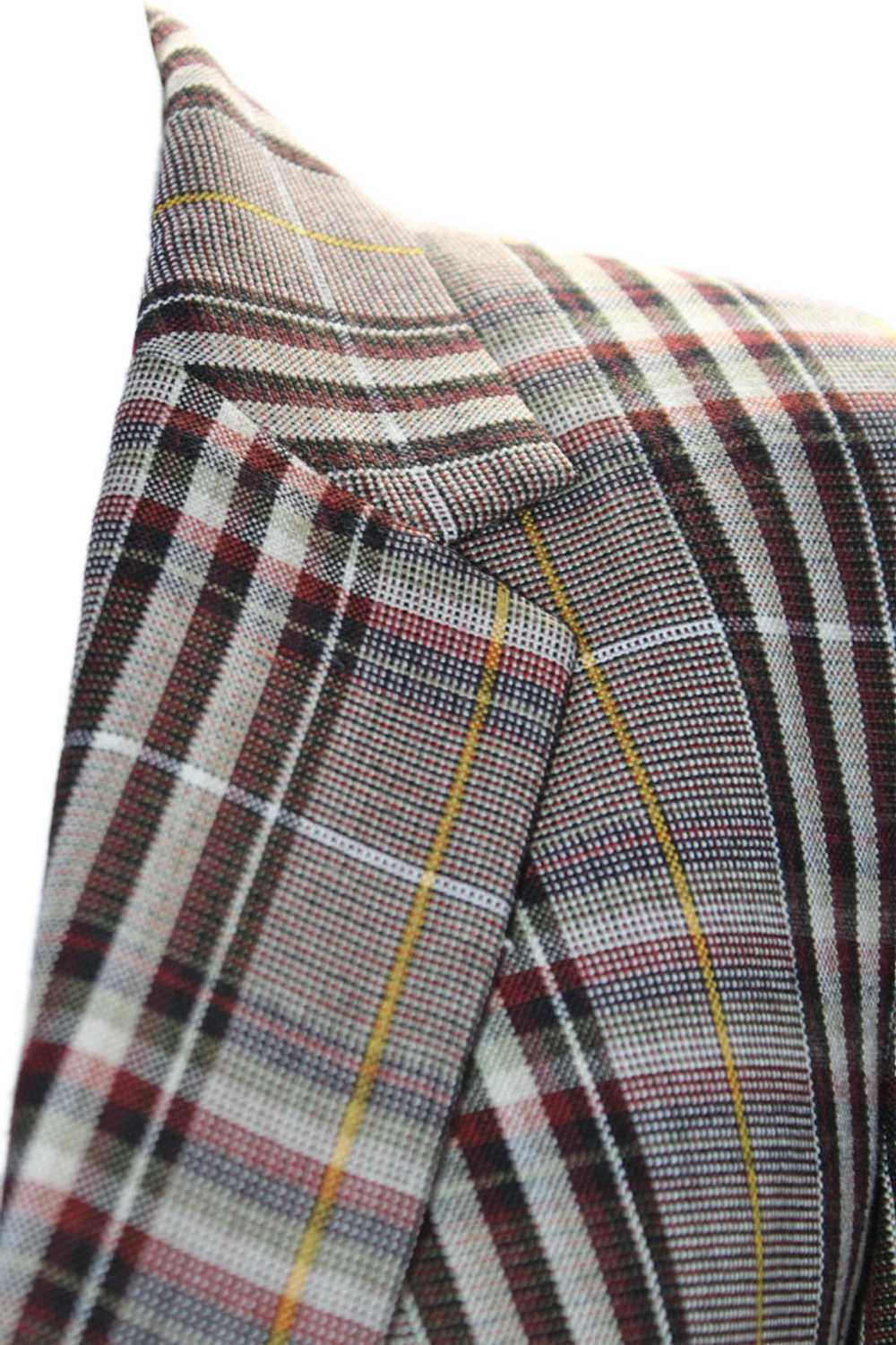 Theory Womens Wool Plaid Buttoned Collared Long S… - image 2