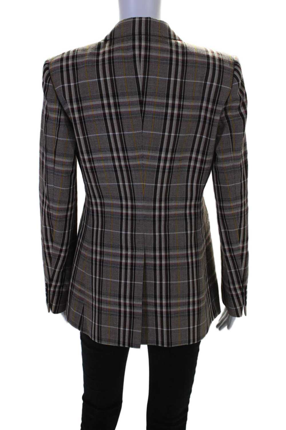 Theory Womens Wool Plaid Buttoned Collared Long S… - image 4