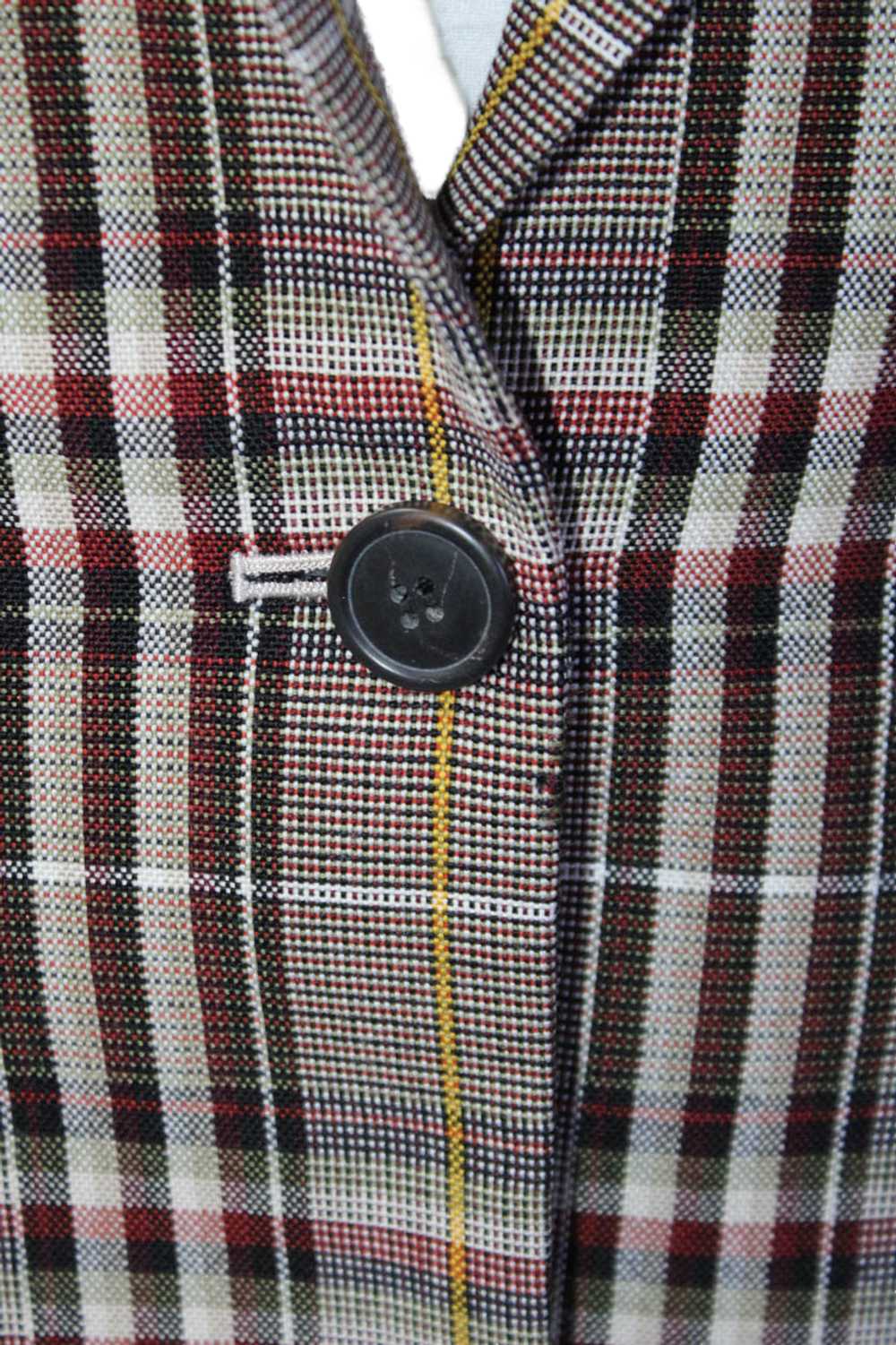 Theory Womens Wool Plaid Buttoned Collared Long S… - image 6