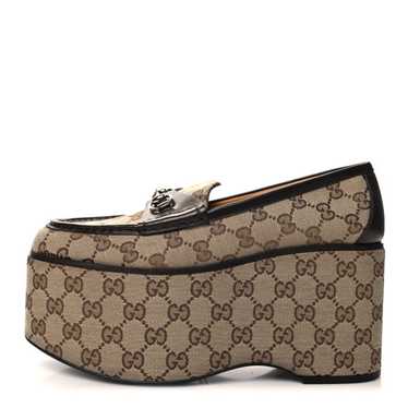 GUCCI Canvas GG Monogram Horsebit Calfskin Womens… - image 1