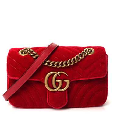 GUCCI Velvet Matelasse Mini GG Marmont Shoulder B… - image 1