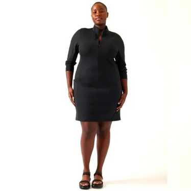 Athleta Delancey Long Sleeve Active Dress Black 2X