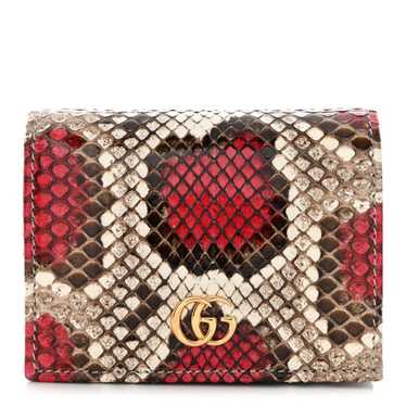 GUCCI Snakeskin GG Marmont Card Case