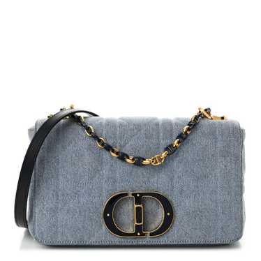 CHRISTIAN DIOR Denim Macrocannage Medium Caro Bag 