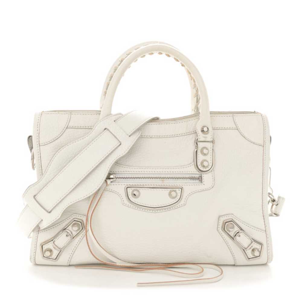 BALENCIAGA Chevre Silver Metallic Edge Hardware S… - image 1