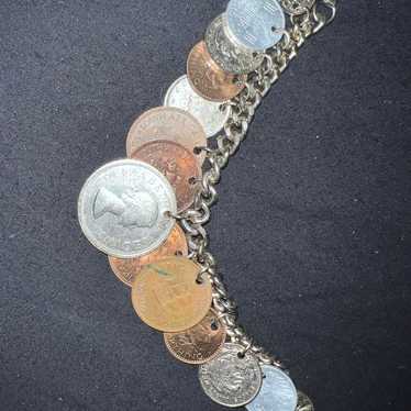 1950s vintage European coin bracelet - image 1