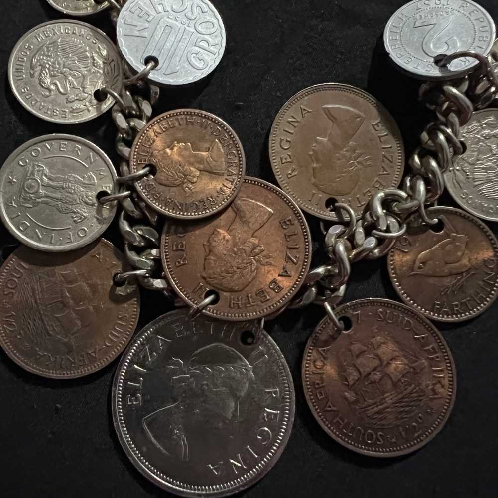 1950s vintage European coin bracelet - image 3